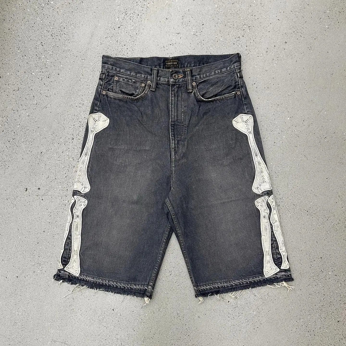 Y2K American New Camouflage Washed Old Baggy Denim Shorts Women Gothic Punk Hip Hop Popular Joker Wide Leg Shorts