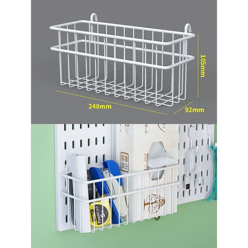 Study Room Pegboard with Shelves Tool Free Wall Grid Scratch Proof Easy to Install for Computer Desk Accessories