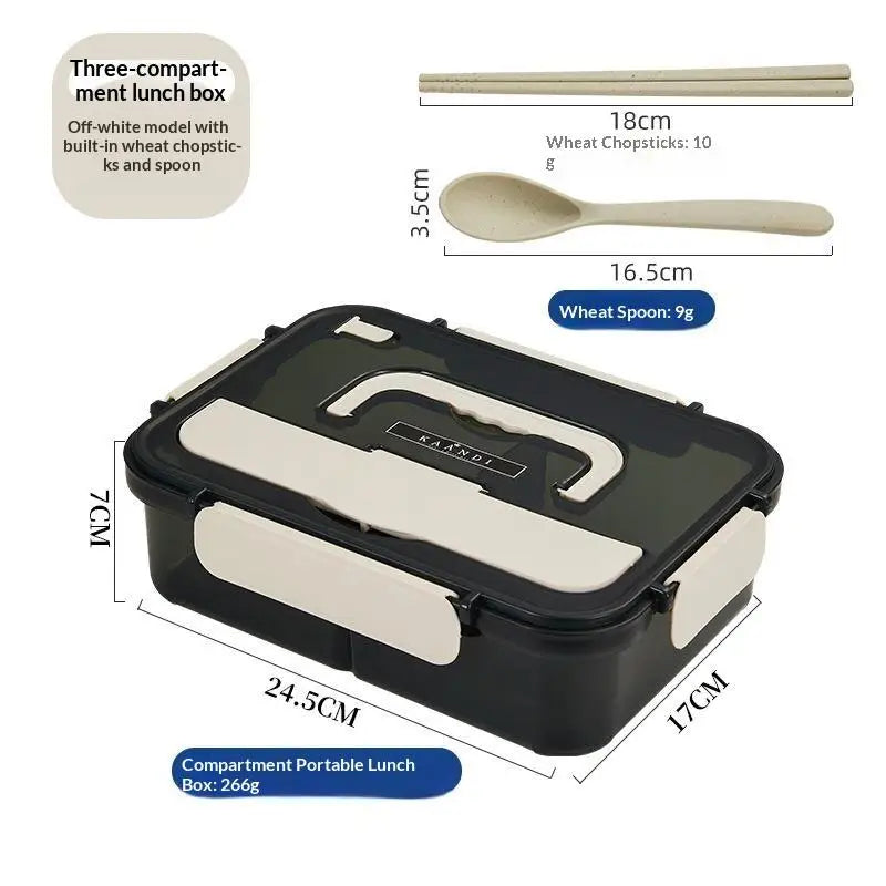 Bento Lunch Box Leak Proof: 2/3 Compartment Lids Food Grade Work School Travel Daily Meal Prep