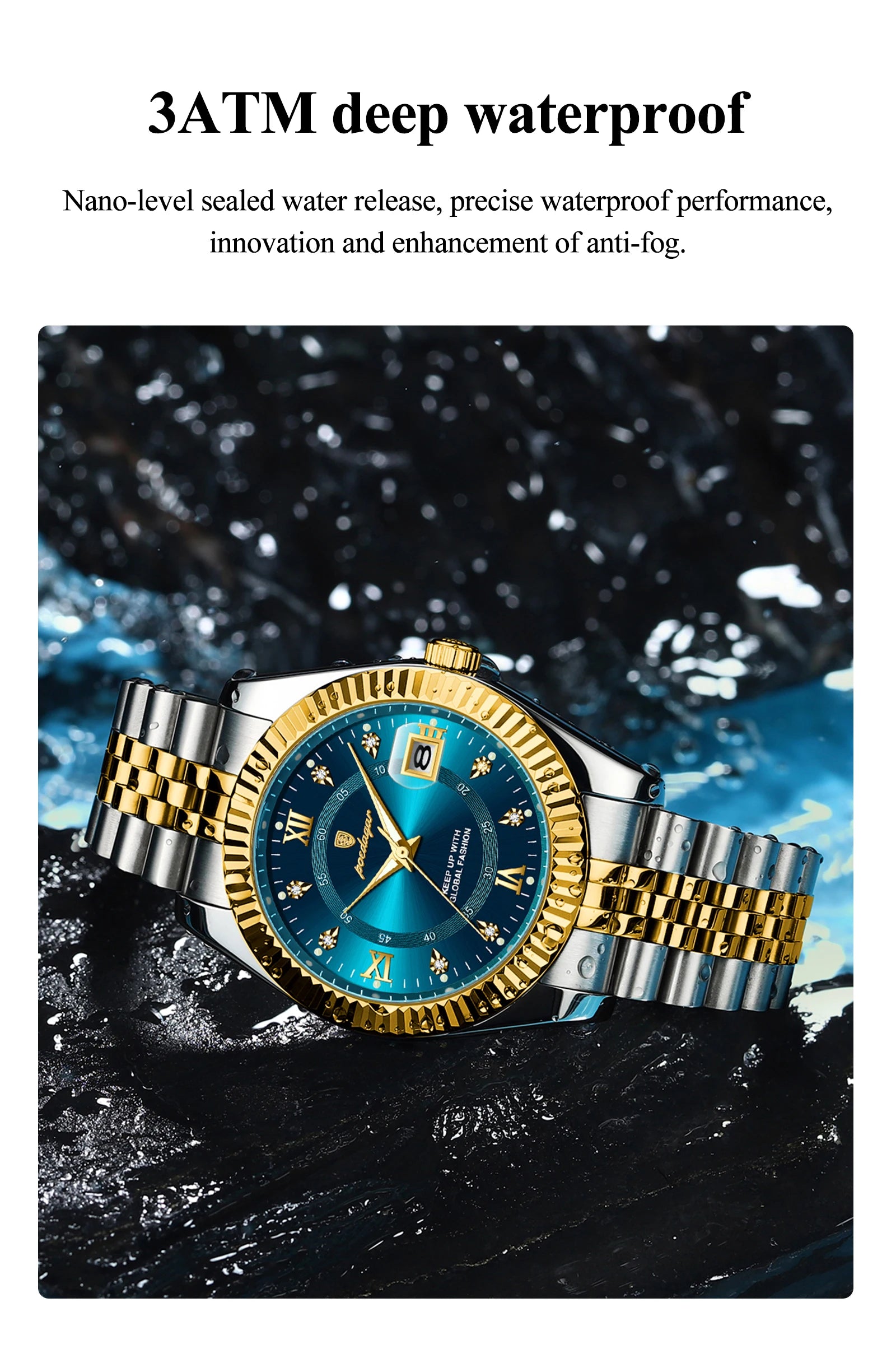 POEDAGAR Luxury Brand Man Wristwatch Waterproof Luminous Date Men Watch Stainless Steel High Quality Sports Men's Quartz Watches