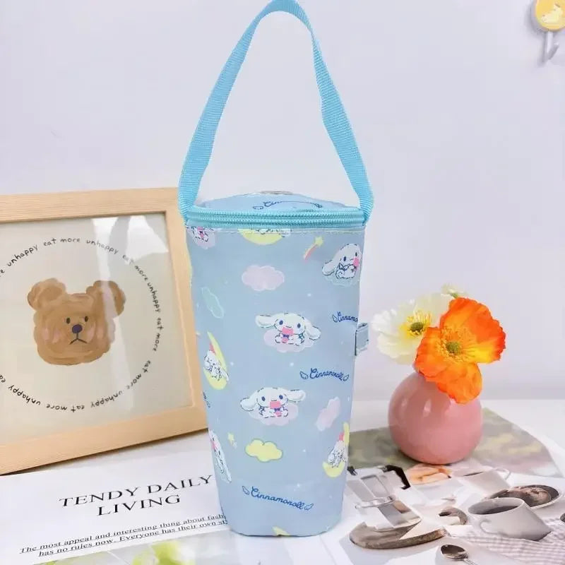 Sanrio Handheld Water Cup Bag Hello Kitty Cold Insulation Heat Preservation Portable Cartoon Water Bottle Pocket Kawaii Outdoors