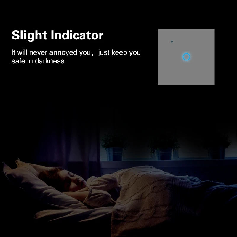 3way Wifi Switch 1/2/3gang Touch Light Switches With Tempered Glass Support Tuya Smart Life APP Voice Control For Stairs Bedroom