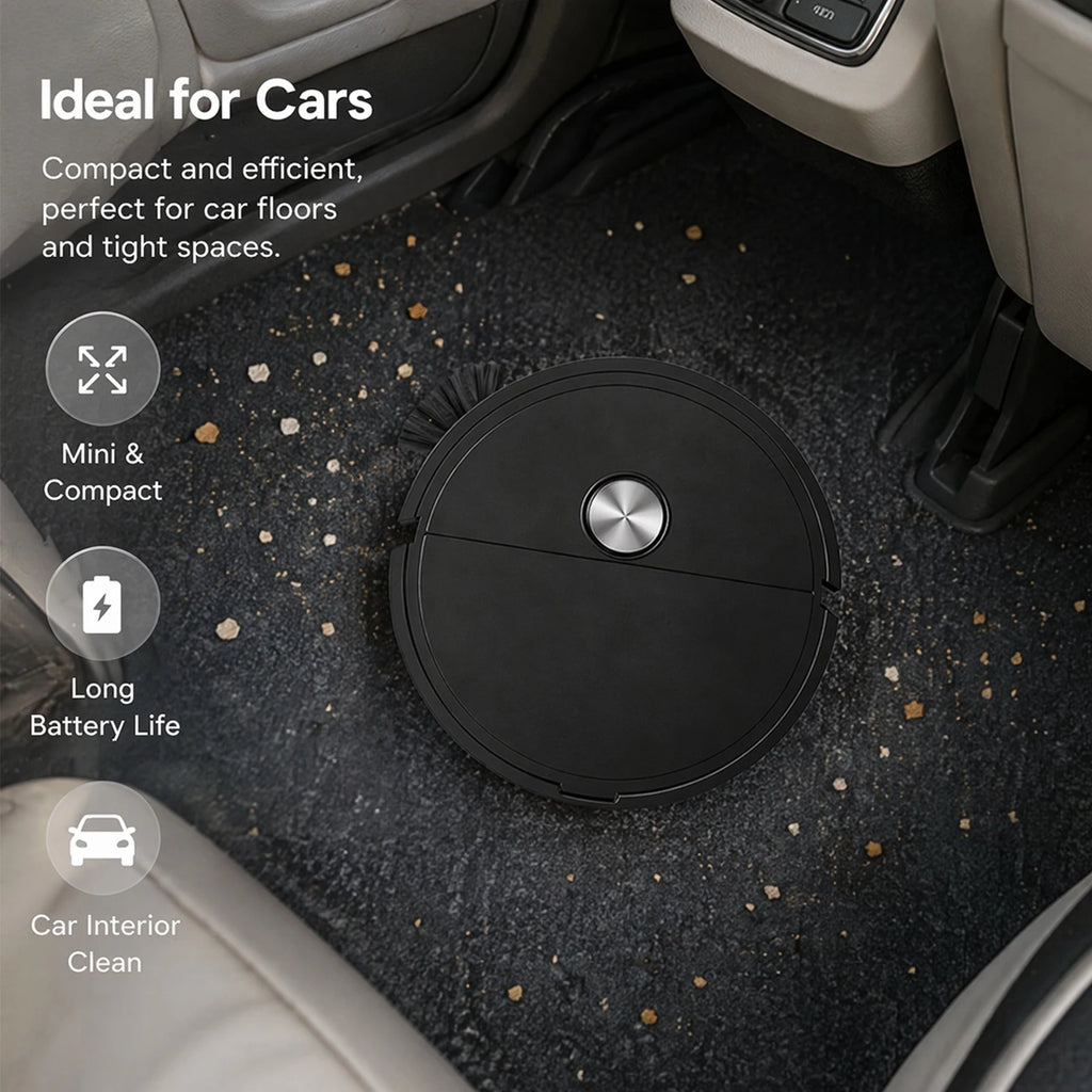 3 In 1 Mini Robots Vacuum Cleaner Automatic Obstacle Avoidance Multi Function Sweeping Cleaners for Pet Hair&Hard Floor&Carpet