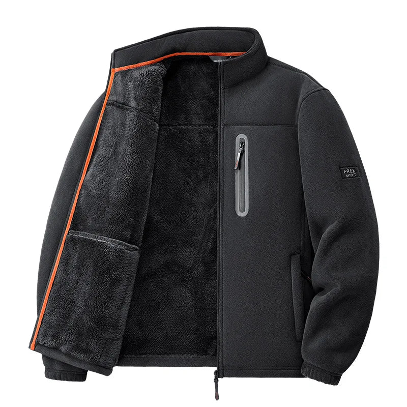 New Autumn Winter Men's Outdoor Fleece Jacket Fleece Lining Thicken Warm Jacket Military Tactical Coats Streetwear Zipper Top