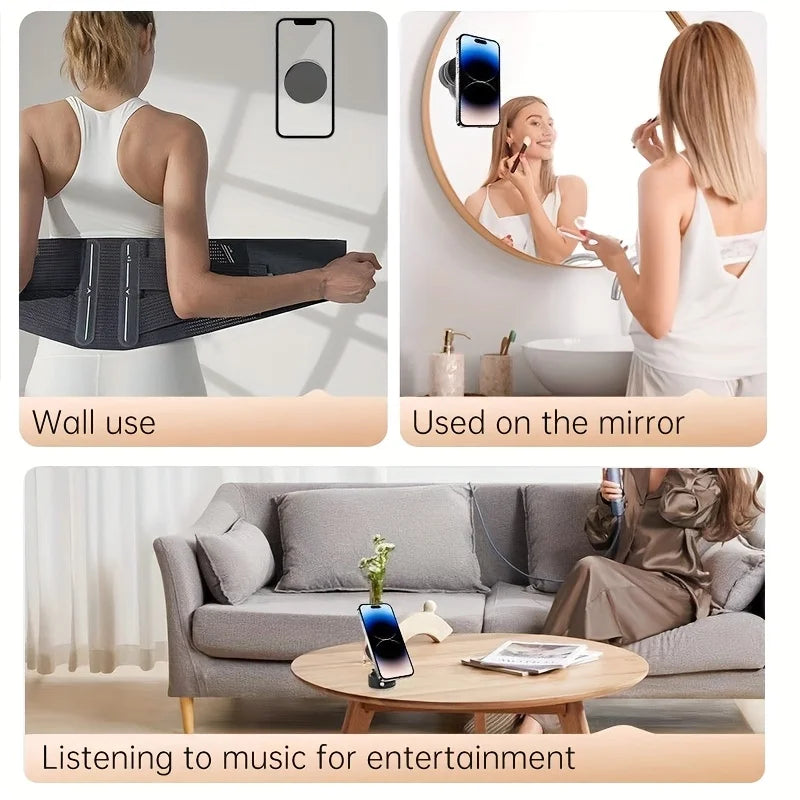 Foldable Double-sided Adsorption Vacuum Magnetic Phone Bracket A2 Hands Free Car Dashboard Mount Portable Desktop Cell Phone Stand Multi Scene Universal Phone Holder