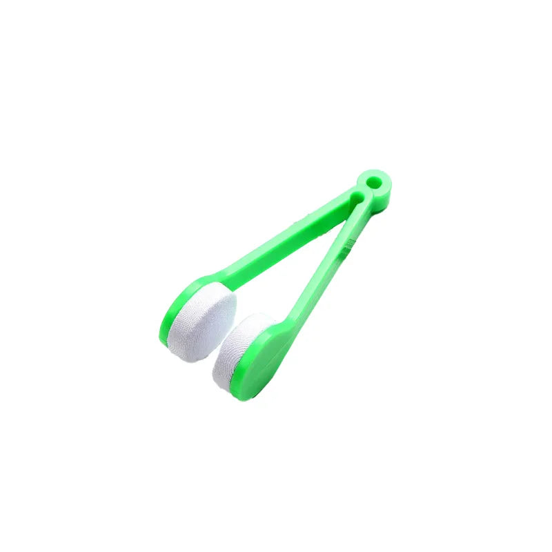 Portable Multifunctional Eyeglass Cleaning Wipe Green Microfiber Lens Brush for Sunglasses Glasses Compact Travel Scratch Free T