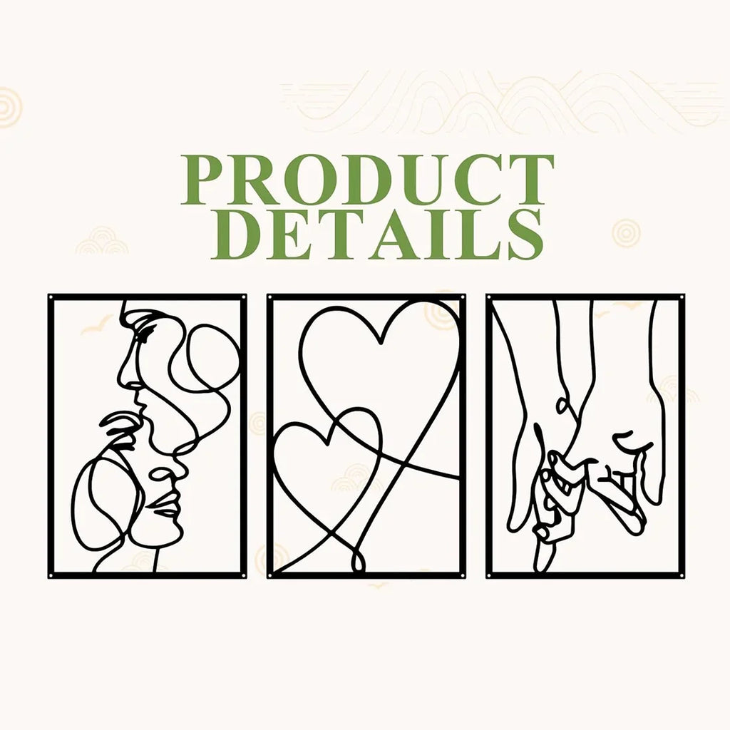 Metal Minimalist Wall Art: Valentine's Day Lover Kiss Design. Modern Décor.Valentine's Kiss Design for Modern Home.