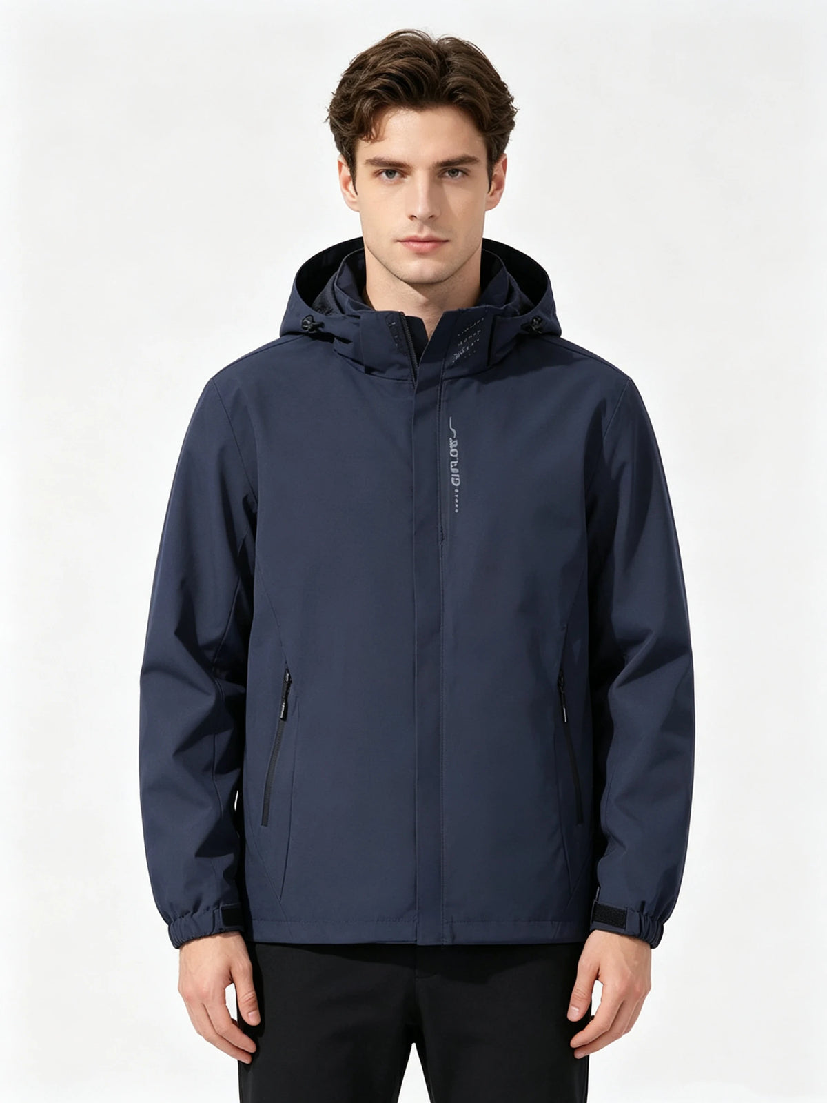 Multifunctional men's outdoor jacket, windproof, rainproof, and warm autumn/winter hooded jacket, outdoor raincoat, mountaineeri