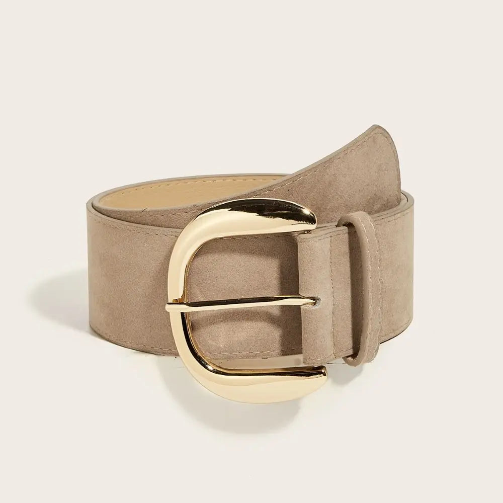 Maillard Styles Suede Leather Wide Belt Luxury Design Trendy Pin Buckle Waistband Casual Versatile Business Waist Strap Gifts