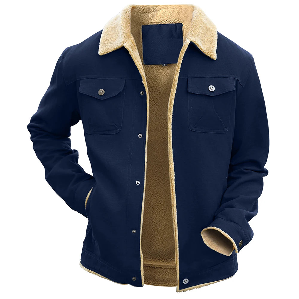 Men's Winter Warm Waterproof Jackets, High Quality Fleece Lined Multi-color Casual Coat, Comfortable Daily Outerwear