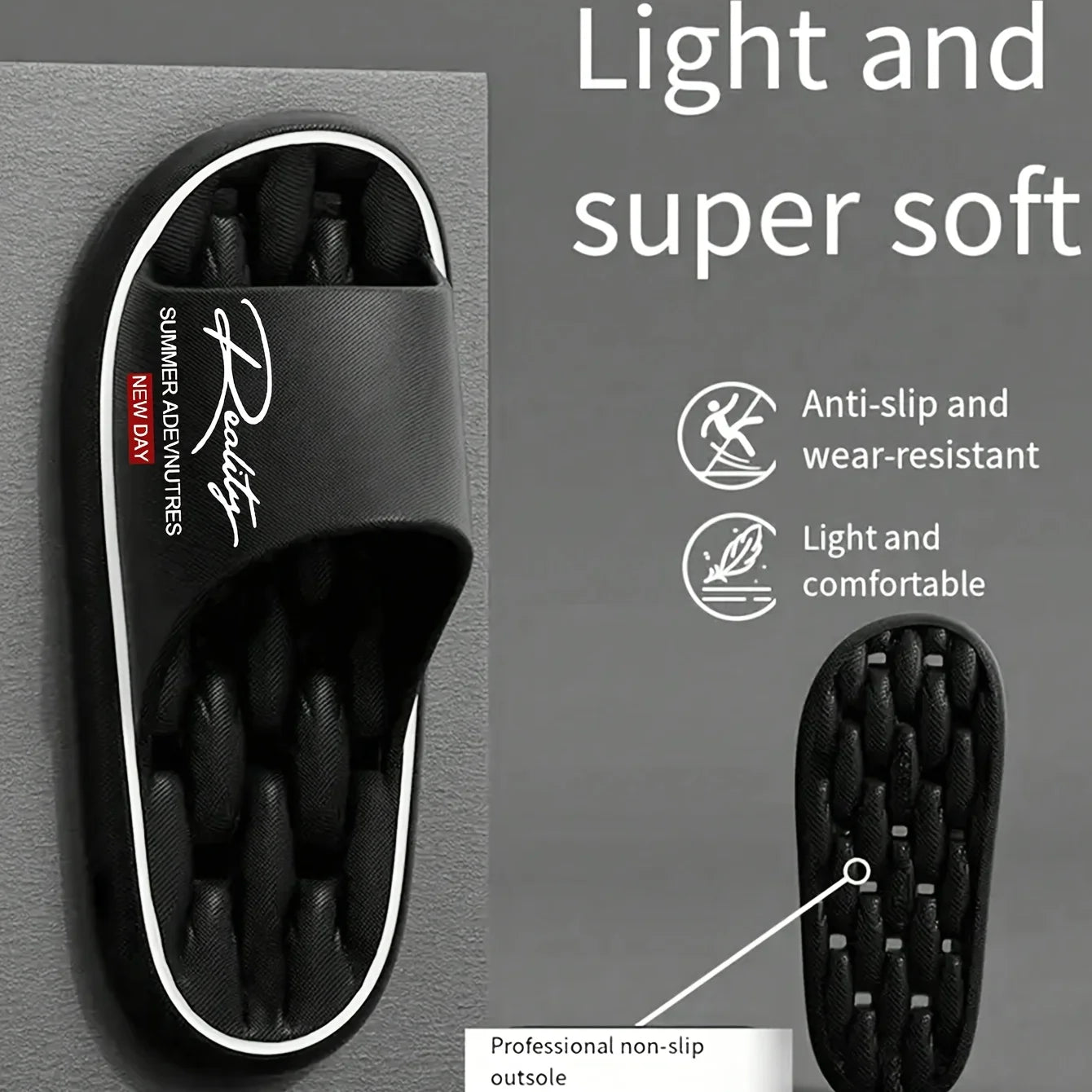 Summer innovative design EVA men's shoes, soft and lightweight home slippers, suitable for indoor and outdoor leisure activities