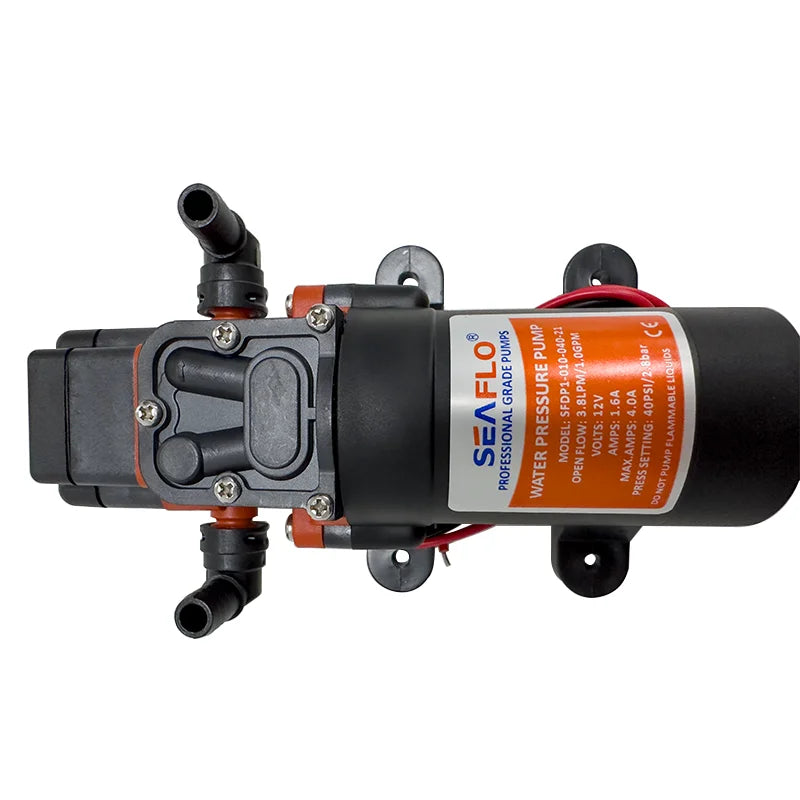Miniature 35PSI DC 12V 24V Marine Electric Booster Pump Diaphragm Self-priming Pump Solar Shower Car Wash Toilet Pumping RV