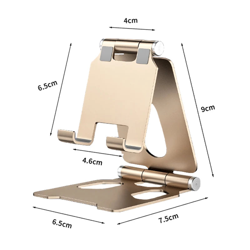Metal Aluminum Alloy Mobile Phone Desktop Holder Stand for iPhone 13 14 Pro Stand Lazy Live Portable Folding Mobile Phone Stand