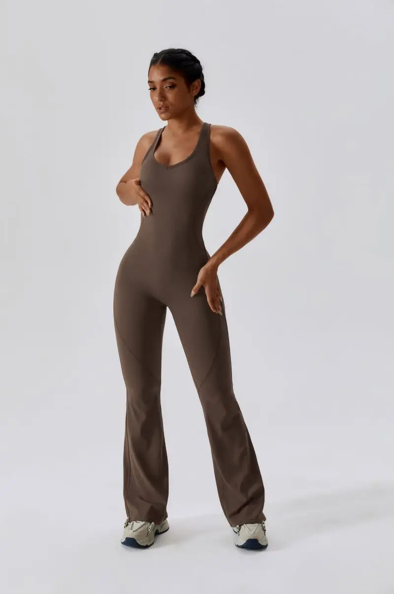 Summer Sport Yoga Jumpsuit Dance Traning Bell Bottoms One-Piece Clothes for Women  Sport Set Women Workout Clothes for Women