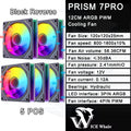 ICE Whale Prism 7 PRO ARGB PC Case Fan 120mm Infinity Mirror Design Motherboard Lighting Sync 4PIN PWM CPU Cooler Fan Ventilador