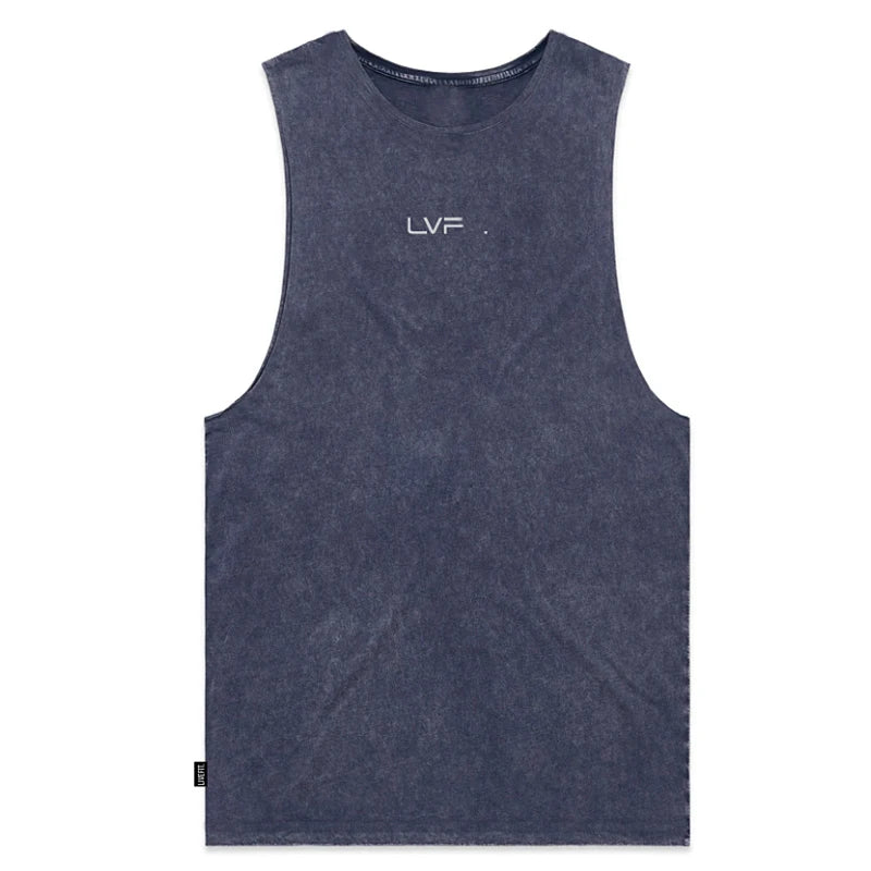 Men Summer Cotton Sleeveless Tank Top Gym Bodybuilding Fitness Running Workout Casual Athletic Sportswear Training Vest Clothing