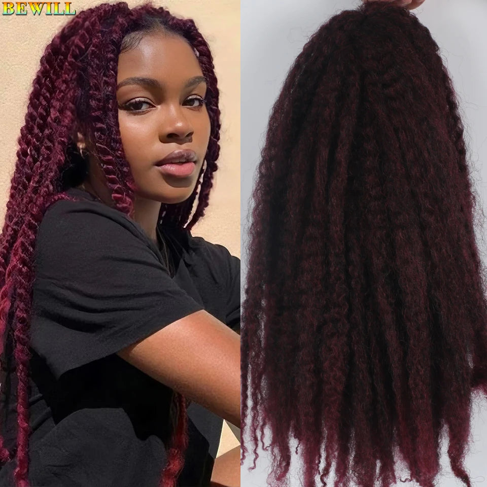 18 Inch 1-6 Packs Marley Twist Crochet Hair Black Brown to Blonde Synthetic Afro Marley Ombre Braiding Hair for Faux Locs Braids