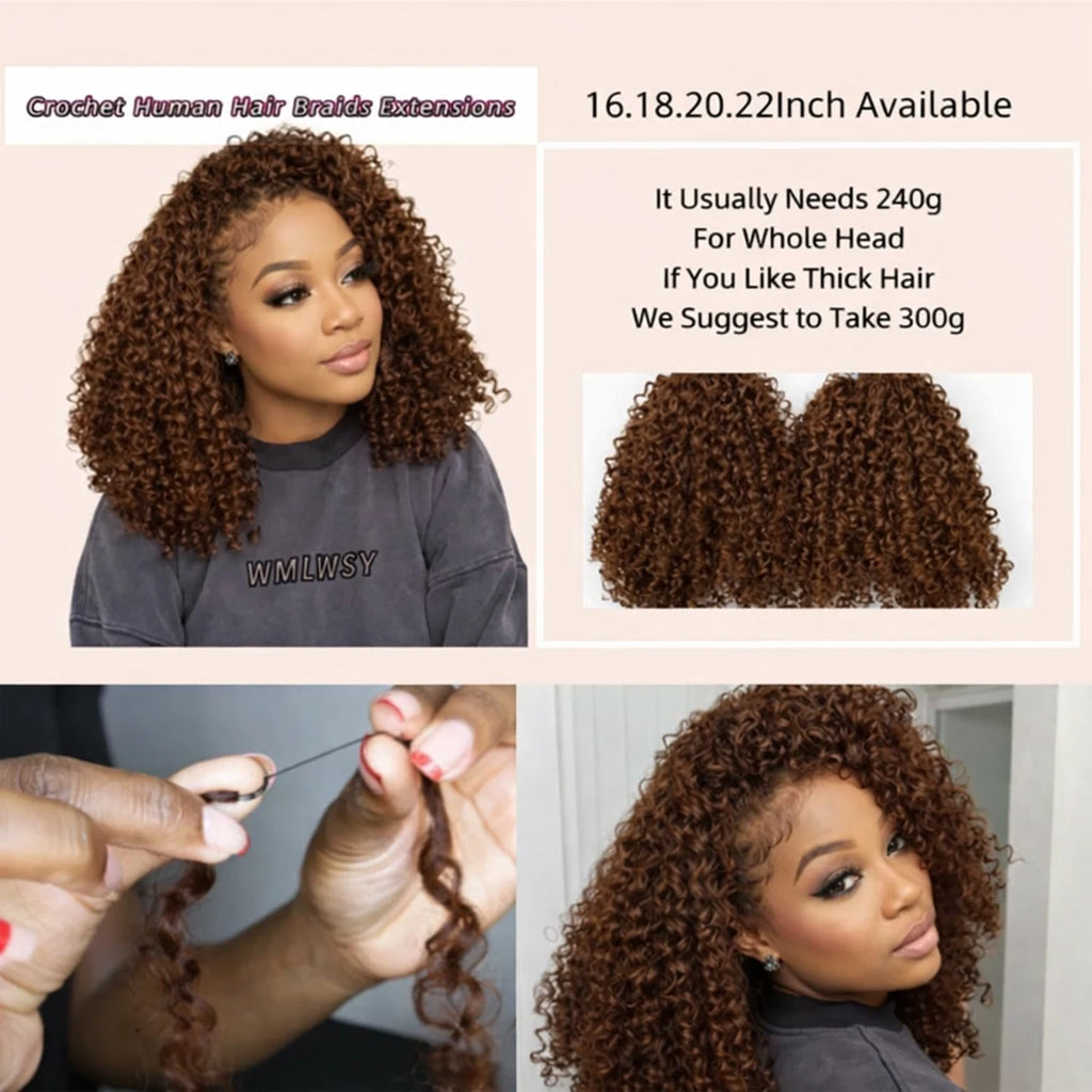 Virgin Hair Crochet Extensions – Curly Style, Multiple Lengths