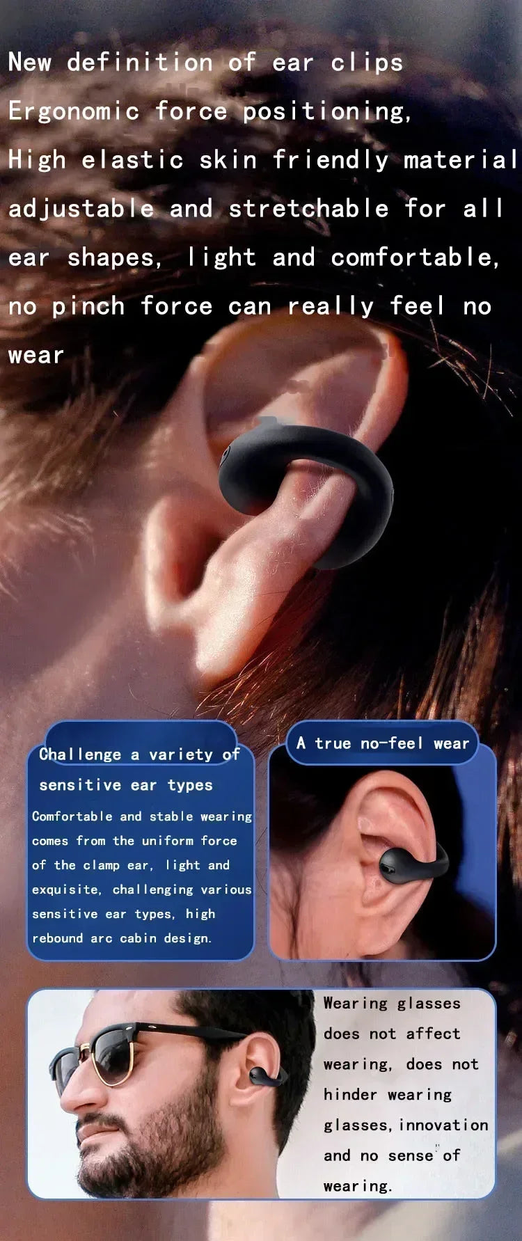 Original BT12 Wireless Bluetooth Earphones Sound Earcuffs TWS Ear Hook Headset Sport Earbuds For Phone Game Headphones With Mic
