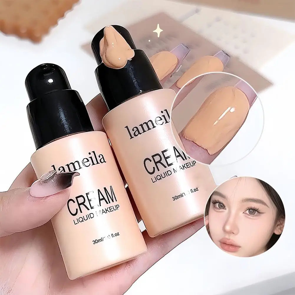 4Colors Matte Finish Liquid Foundation Effective Concealer Moisturizing Long-lasting Makeup Cosmetics for All Skin Tones