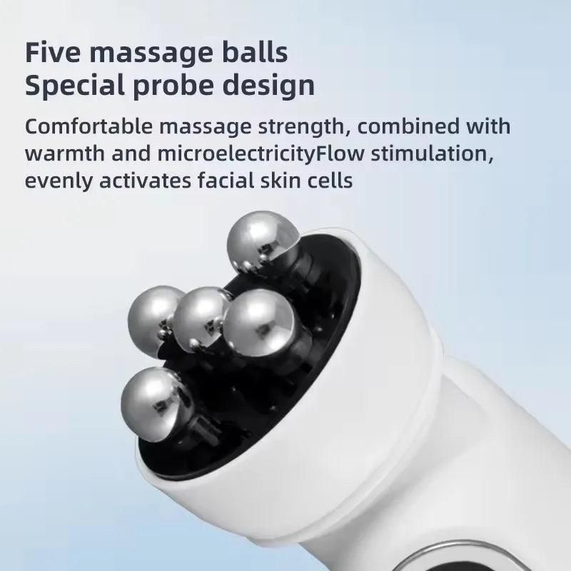 Micro Facial Massager EMS LED Phototherapy Rotary Massage Heating Electric Facial Massager Beauty Device Skin Care Tools