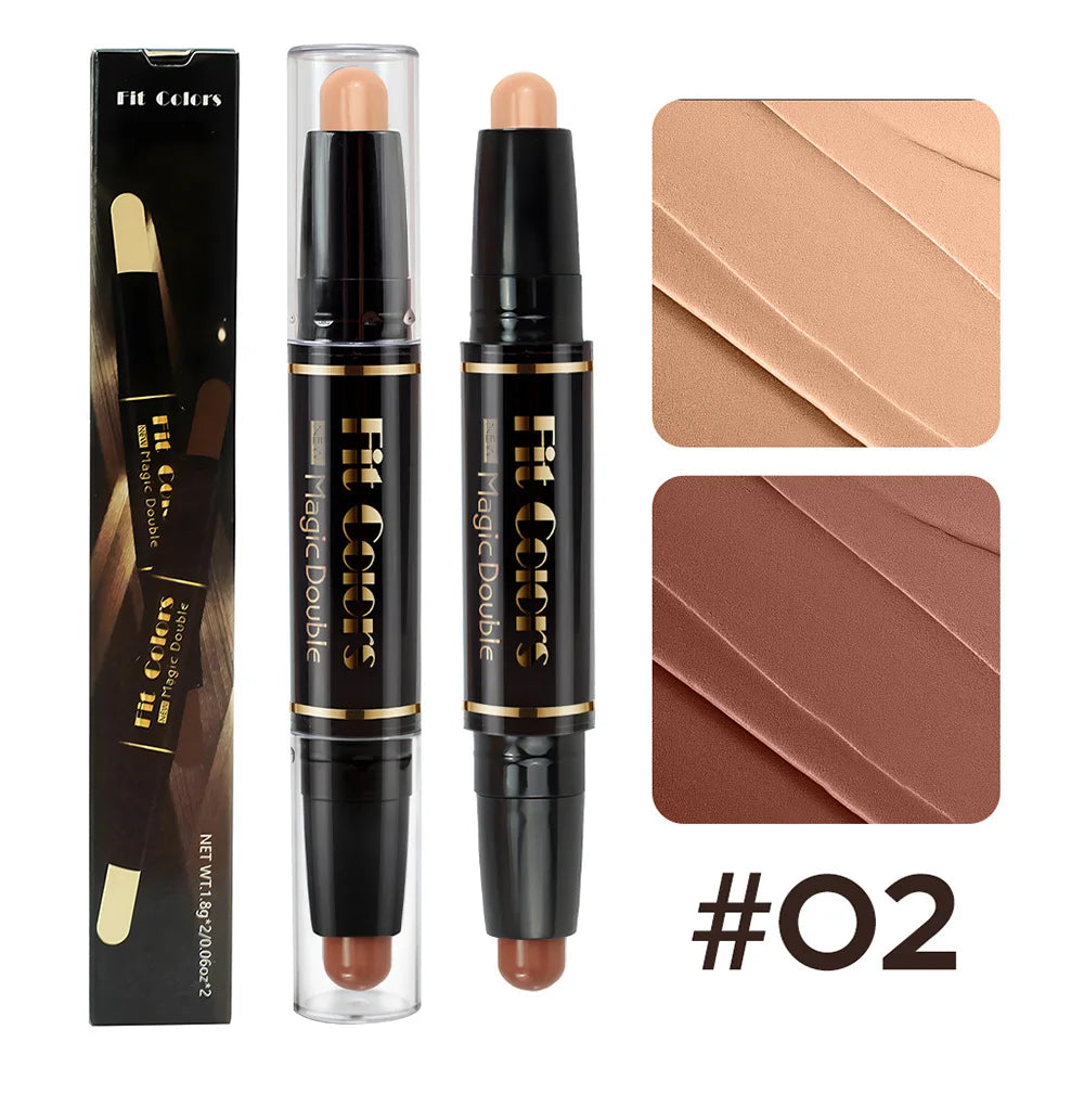Double Head Highlight Pen Face Make Up Liquid Waterproof Contouring Foundation Contour Makeup Concealer Stick Pencil Cosmetics