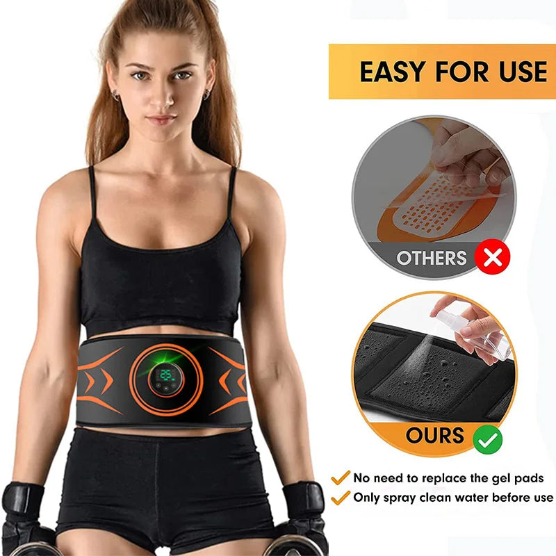 Electric EMS Muscle Stimulator Abdominal Trainer Belt Arm Leg Muscle Toner for Men Women Body Slimming Shaping