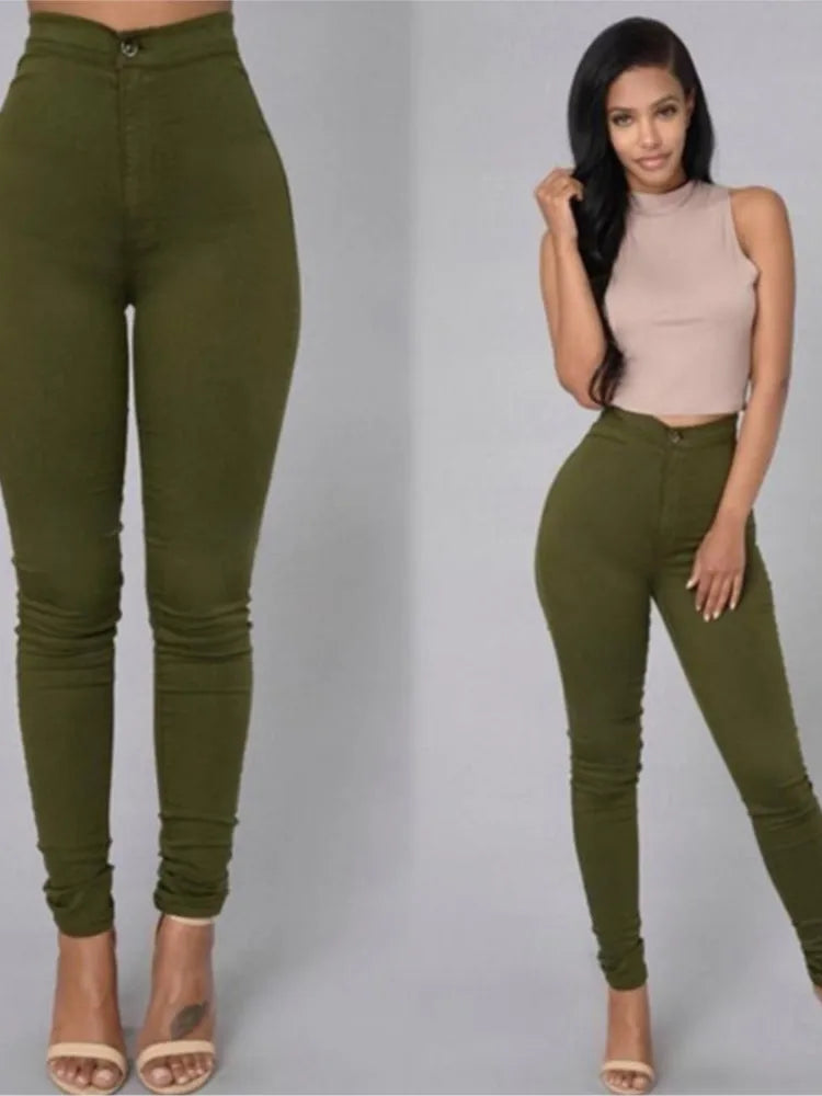 Spring Summer Leggings Thin High Waisted Elastic Pencil Pants For Women's New Skinny Retro Simple Casual Sports Longjeans Female