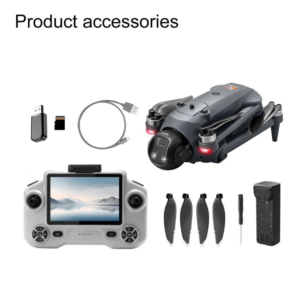 YLRC YL059 RC Drone Airdrop GPS WIFI FPV 180° ESC 4K Dual Camera Smart Follow Obstacle Avoidance Quadcopter 4.5" Screen