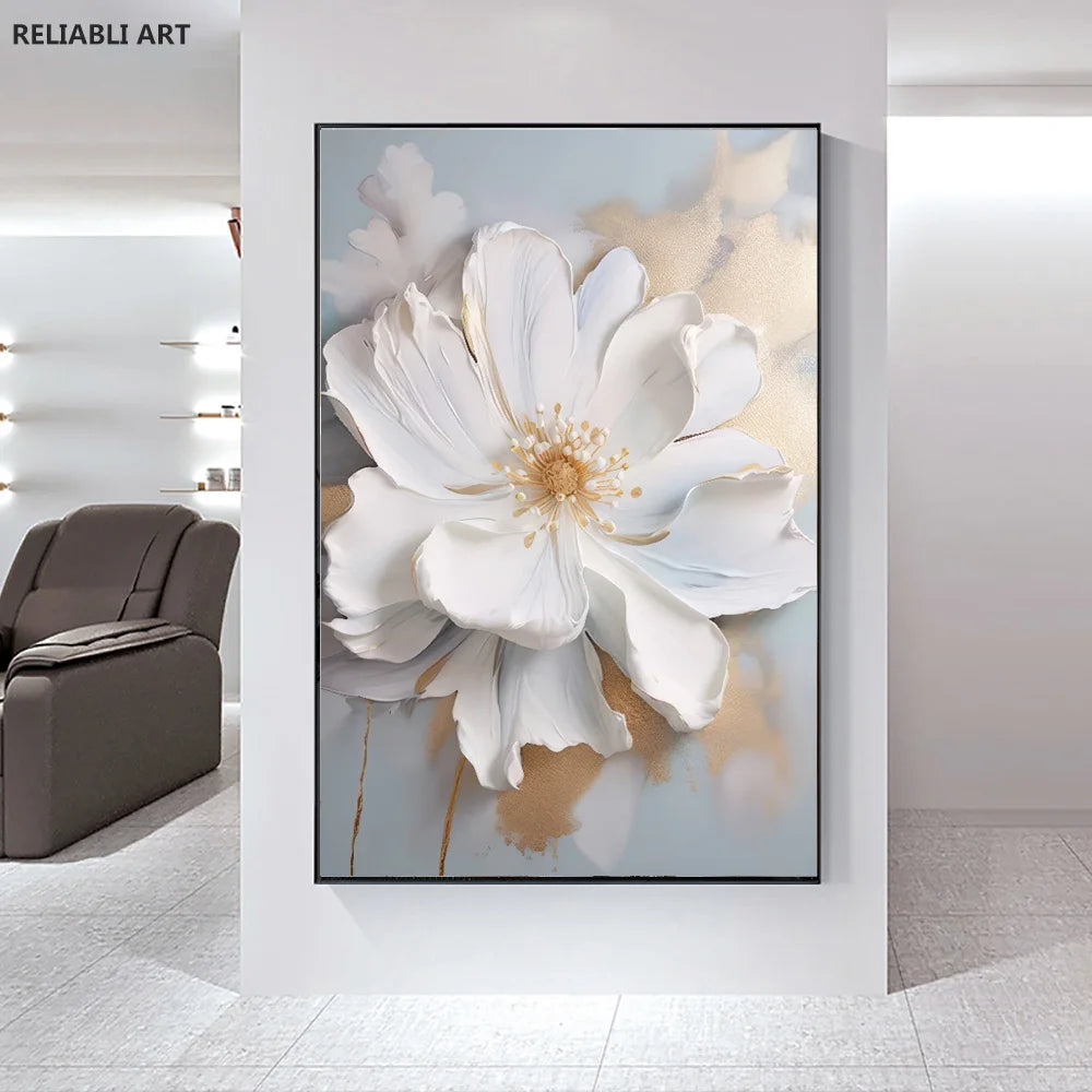 Modern Light Luxury Living Room Decor, Abstract Flower Art Posters,Home Decoration, Prints Canvas Wall Picture,Unframed