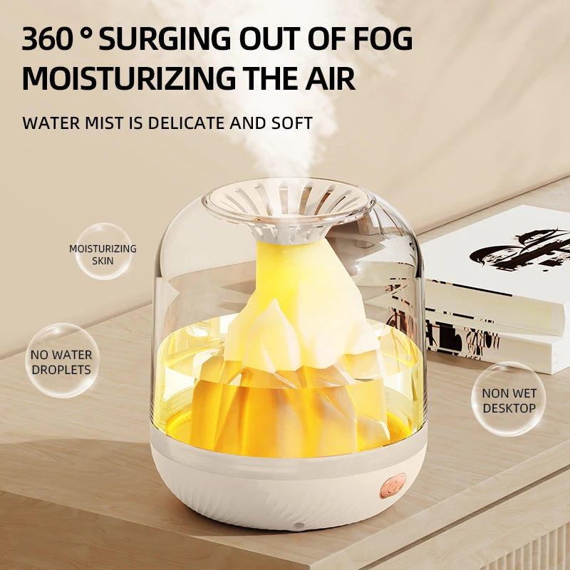 Rechargeable Volcano Humidifier, Large-capacity Water Supply Intelligent Spray mini Humidificador Aromatherapy Cool Mist Maker
