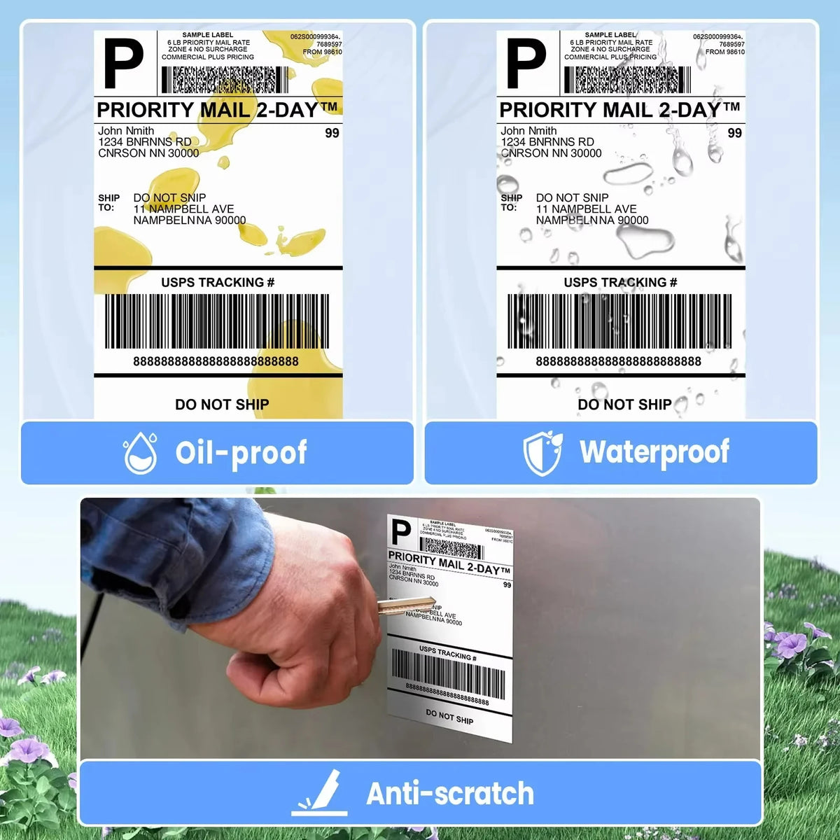 Phomemo 4x6 Inch 100/500 sheets Thermal Shipping Label Printer Self-Adhesive Thermal Printing Paper for 241BT 245BT 249BT D520BT