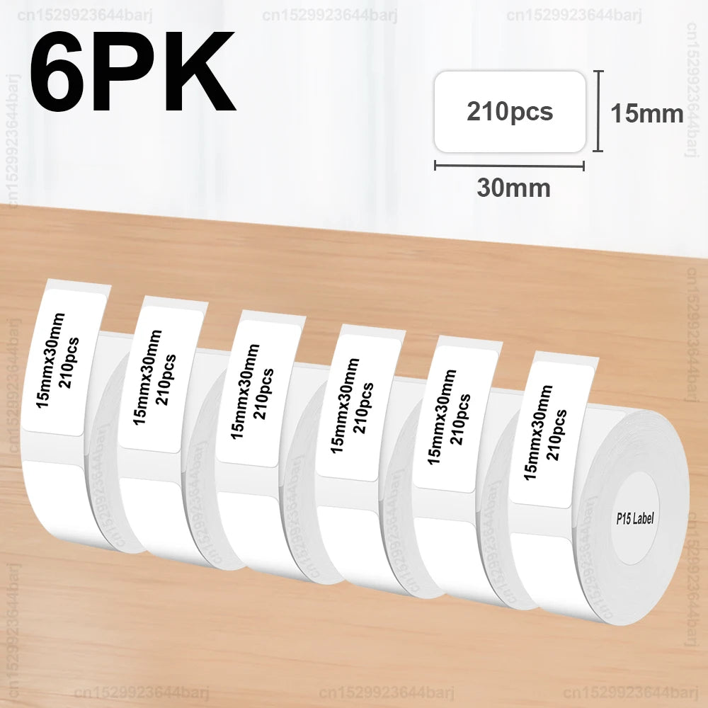 3pcs/6pcs P15 Label Printer Sticker 12*40mm Label Tape Thermal Label Paper Compatible Phomemo D30 Q30 Marklife P15 P12 Labeller