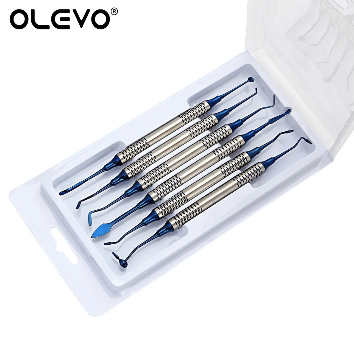 6Pcs/Kit Dental Composite Resin Filling Spatulas Titanium Plated Double Head Restoration Tool Set for Orthodontic Dentist Clinic
