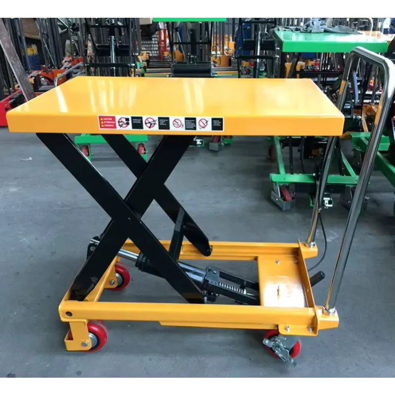 Portable 300KG Manual Hydraulic Scissor Lift Platform Flatbed Trolley Mini Mobile Steel Material Shopping Storage Use OEM
