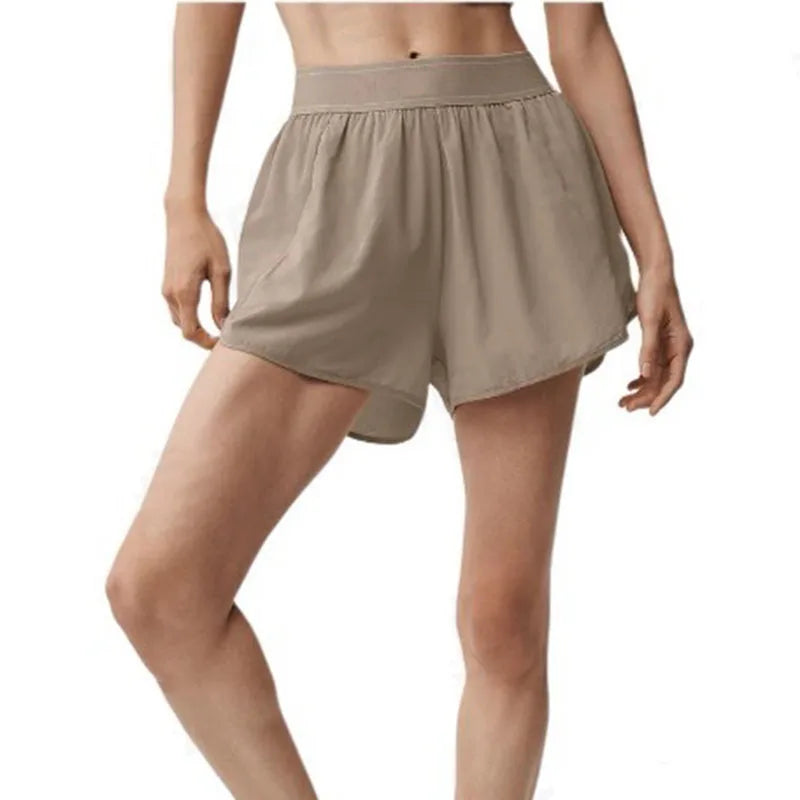 Yoga Shorts - Casual Loose Women's Sportswear Anti Exposure Soft Breathable High Waist Short Skirt Breathable Quick Drying