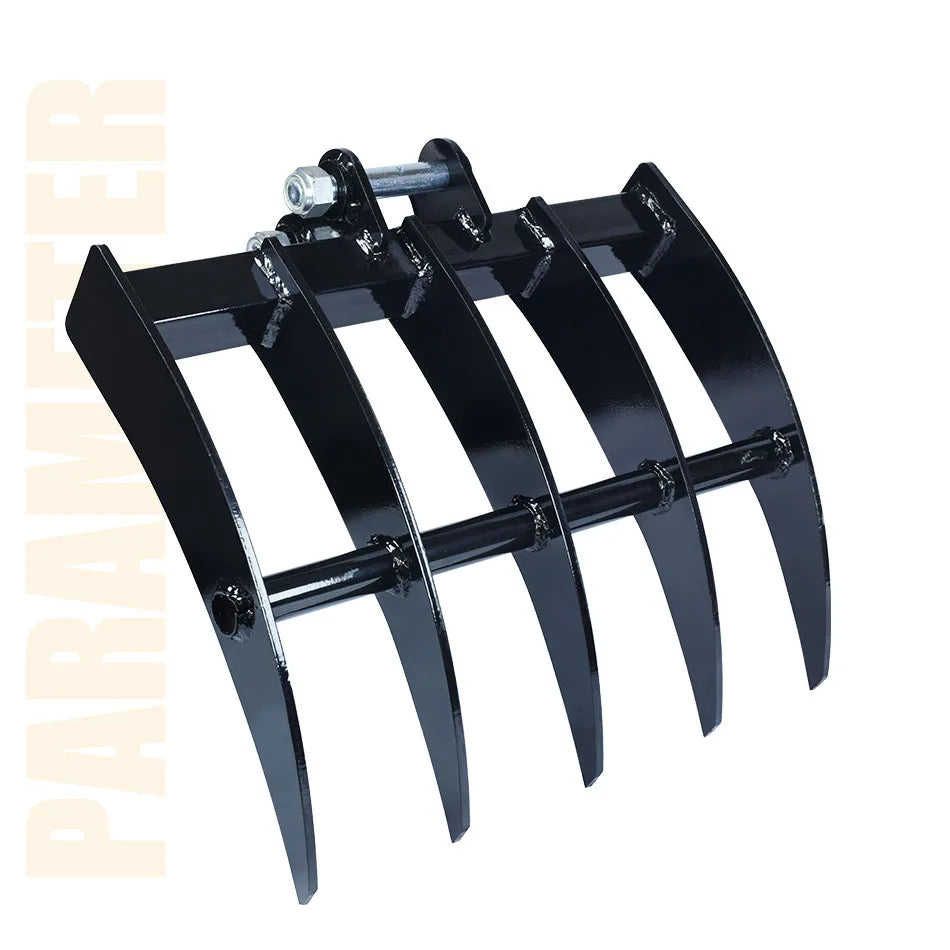 Mini Excavator Rake Small Digger Rake Attachments Removes Debris Loose Soil Surface Rake Accessory For 0.8-2ton Excavator