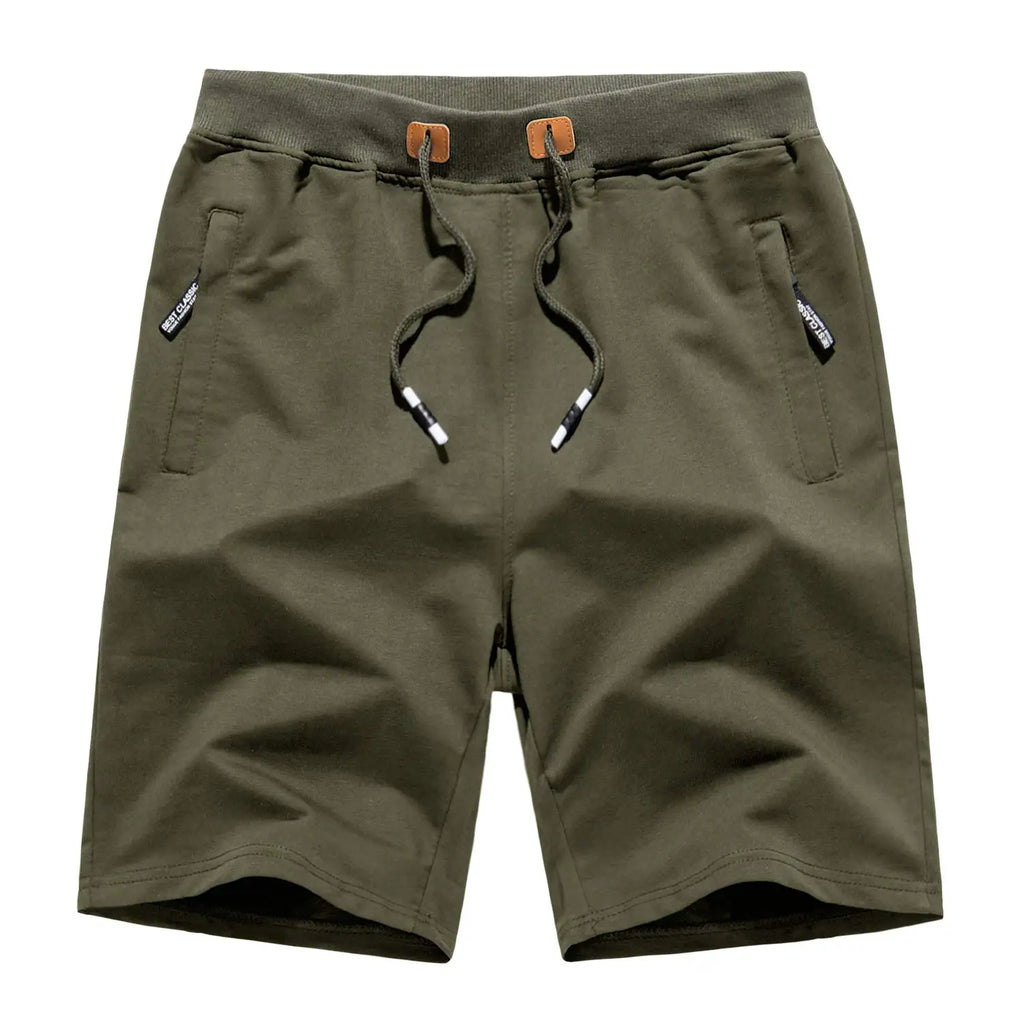 TACVASEN Summer Cotton Running Track Shorts Mens Casual Jogger Shorts Elastic Waist Athletic Workout Zipper Pockets Short Pants