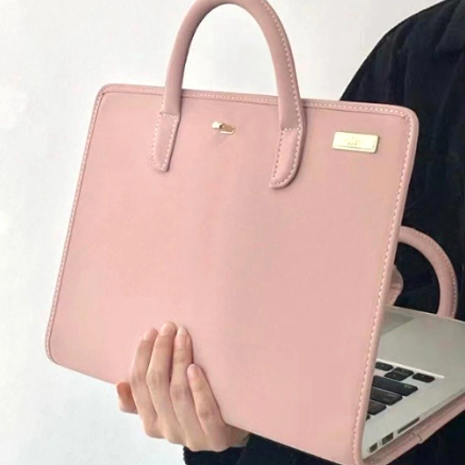 Laptop Sleeve with Handle PU Laptop Case Roseate Stylish Water Proof Laptop Sleeve Protective Bag with Handle for 14 Inch Laptop