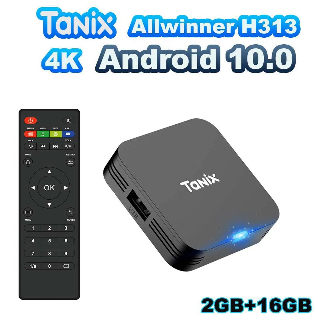 4PCS 2PCS 1PC TANIX TX1 Allwinner H313 Android 10.0 Quad Core 4K Video Mini Media Player 2.4G Wifi Smart TV Box