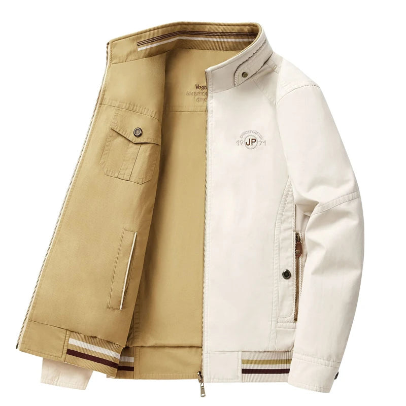 DIMUSI Autumn Men's Double-sided Military Jacket Casual Man Cotton Business Coats Fashion Men Multi-pocket Jackets Clothing 8XL