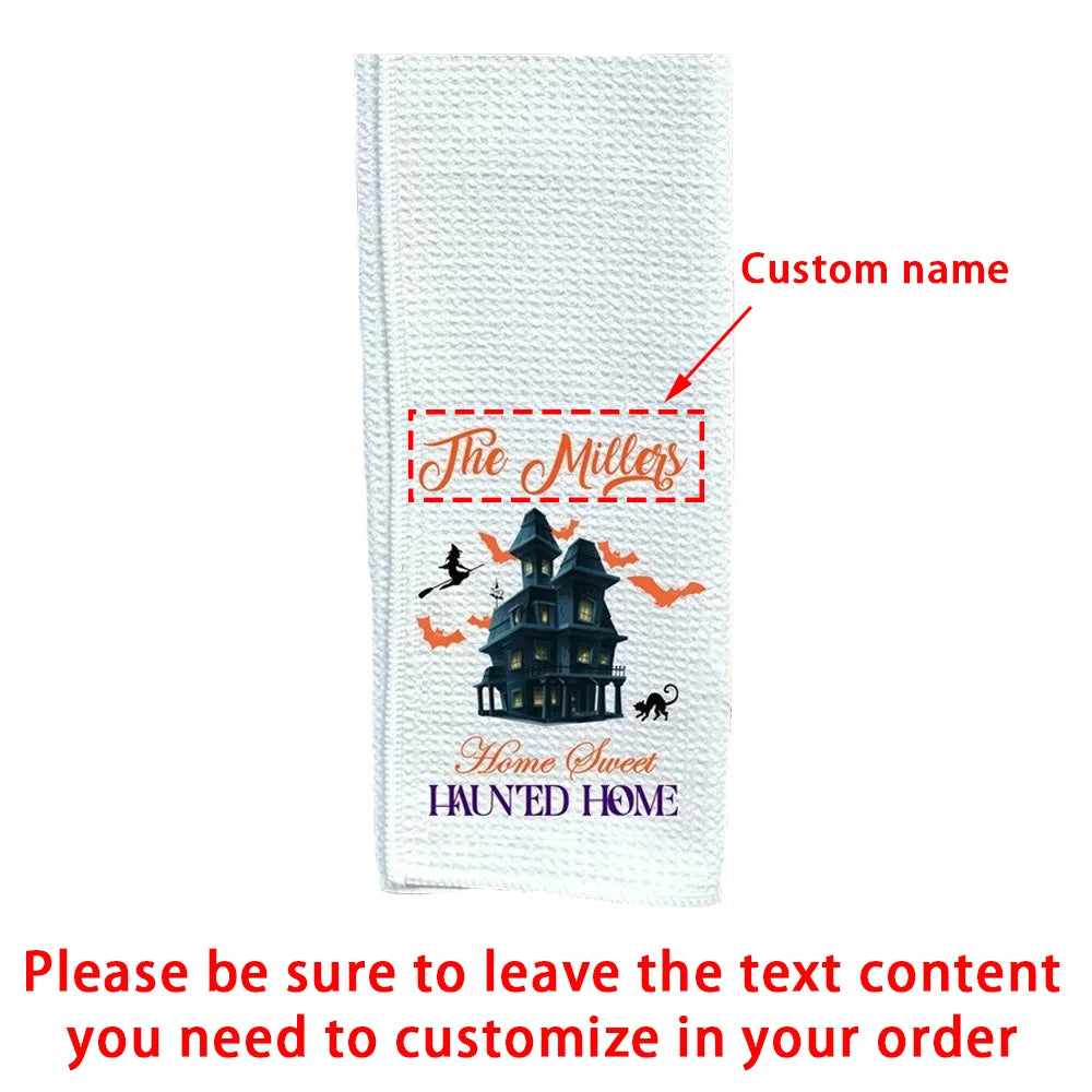Custom 1Pcs Halloween Theme Dish Towel Tea Towel Halloween Kitchen Decor Fall Gift for Mom Dish Towel Party Table Accessories