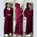 Women's Sports Suit Hooded Sweatshirt Tie Up Pants Two Piece Set Street Style Long Sleeve Solid Color Spring Fashion Outfit