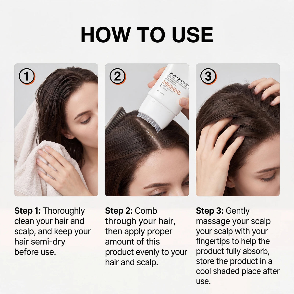 Volumizing Hair Serum with Brush Deep Nourishing Smoothing Scalp Care Essence for Dry Hair Lightweight Non-Greasy