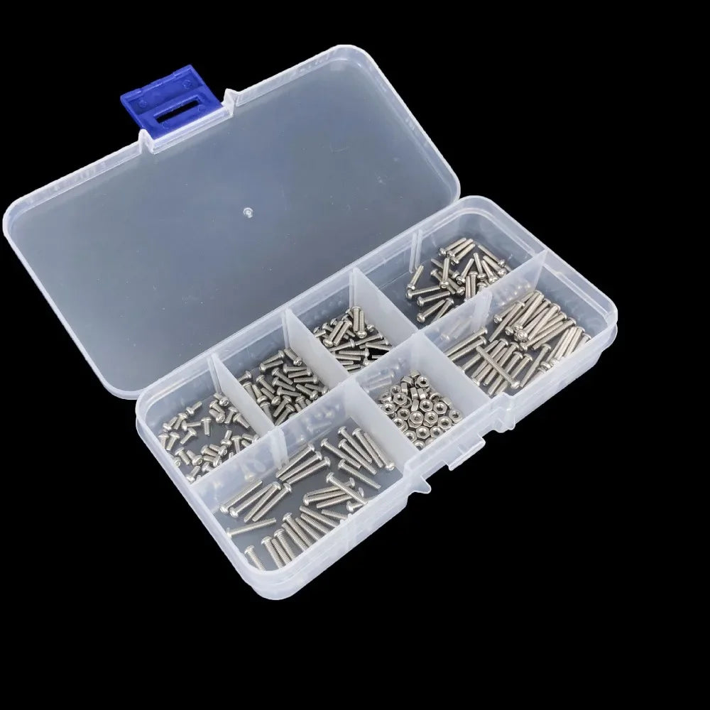 230pcs M2 Stainless Steel Bolts With Hex Nuts Screws Assortment Kit Metric Machine Screw and Nut for Furniture Automotive Repair