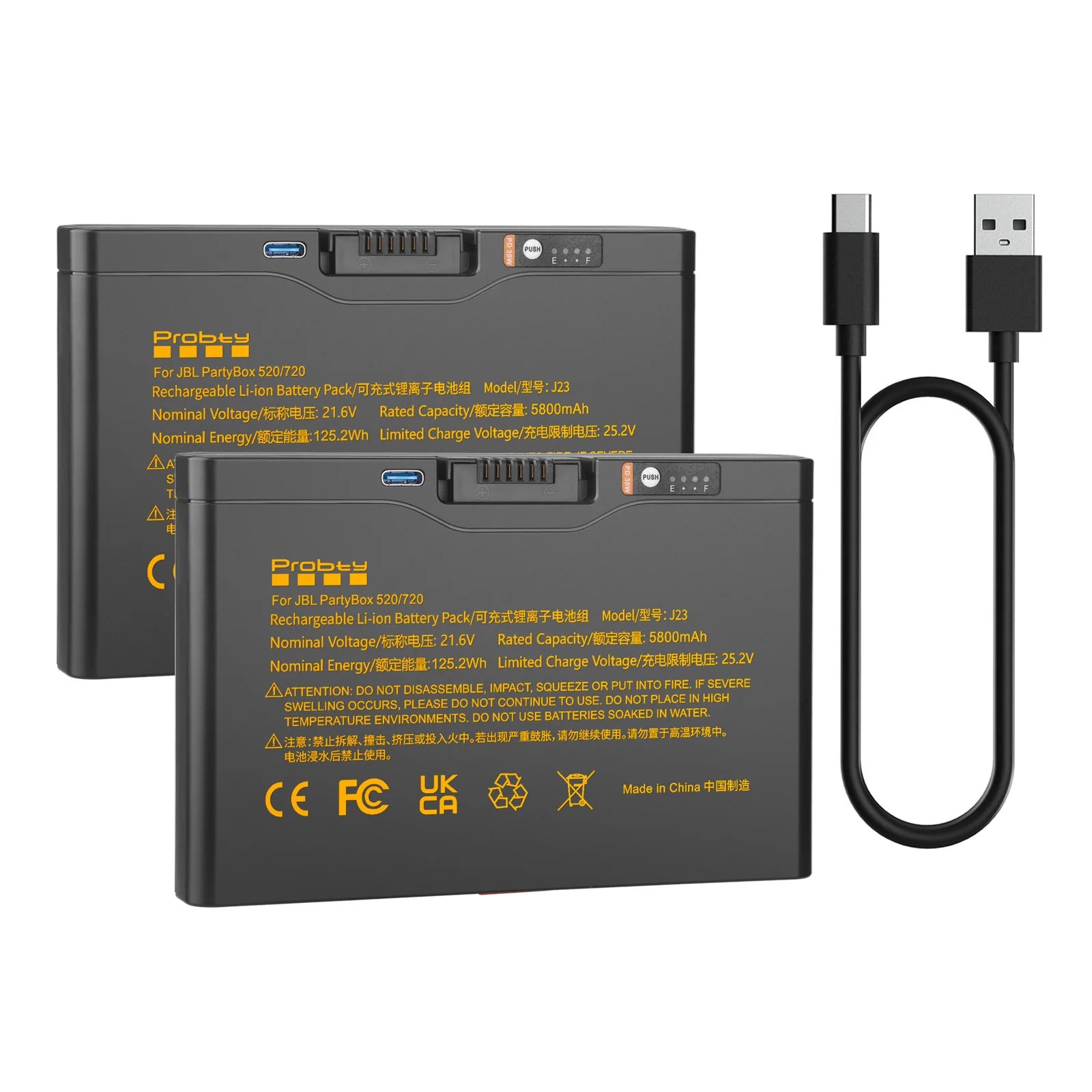 5800mAh Replacement Battery for JBL Partybox 520 Partybox 720 BOOMBOX 4 Bluetooth Speaker with TYPE-C PD Fast Charging Port