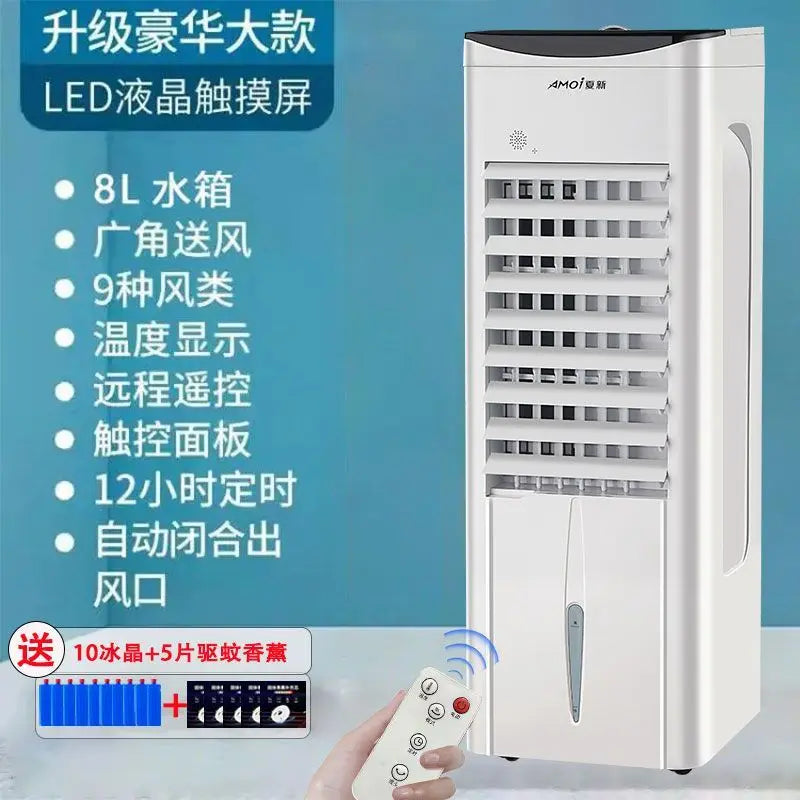 Dual-Mode Cooling Heating Fan Household Air Cooler, Compact Portable Water-Cooled Air Conditioner