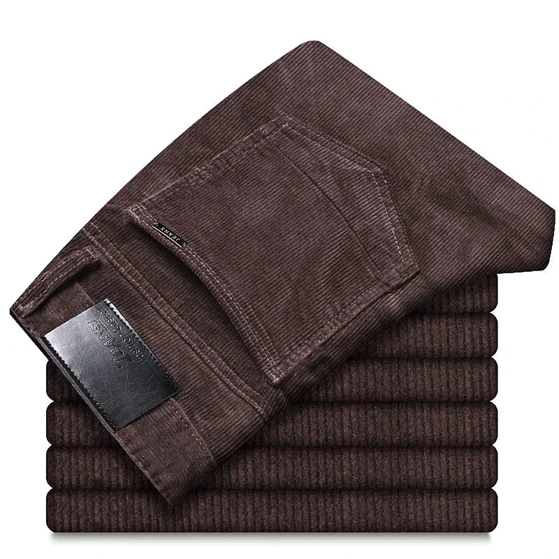 6 Color Men's Corduroy Casual Pants 2022 Autumn Winter New Style Business Fashion Stretch Regular Fit Trousers Male Clothes