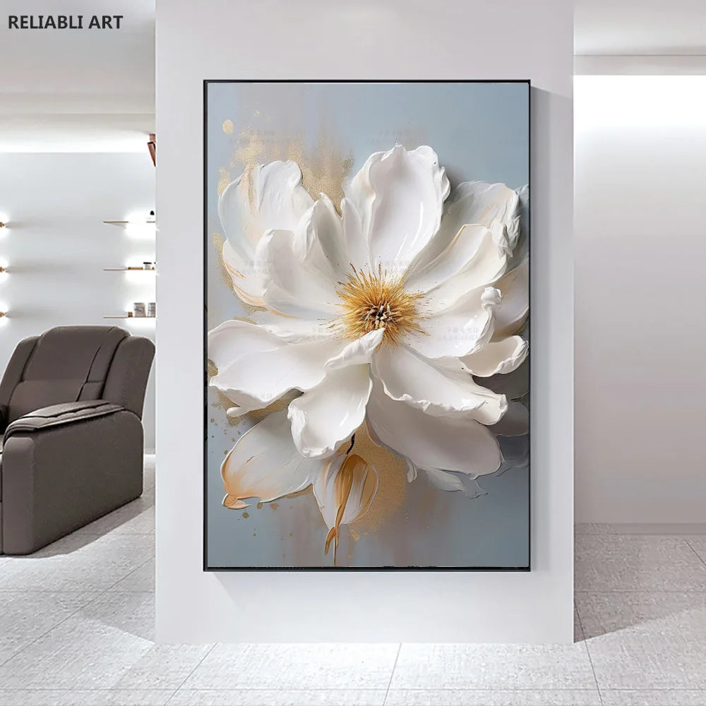 Modern Light Luxury Living Room Decor, Abstract Flower Art Posters,Home Decoration, Prints Canvas Wall Picture,Unframed