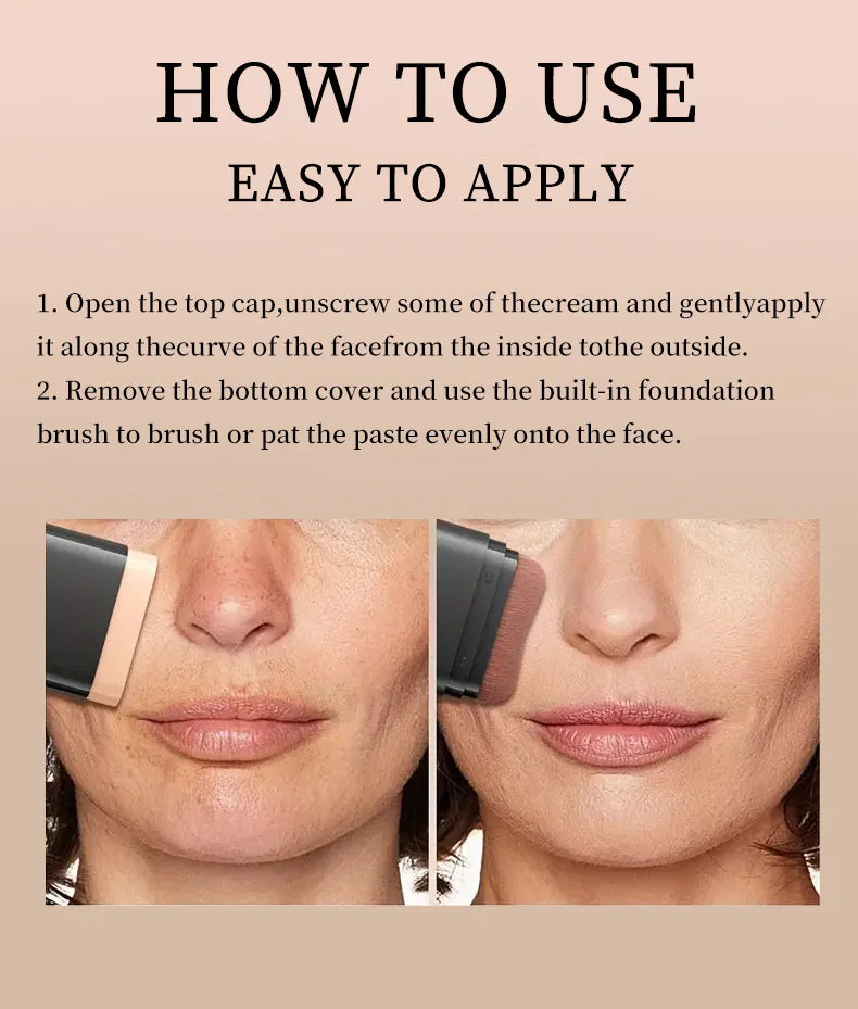 Matte Eraser Foundation Cream Stick Full Coverage Waterproof Oil-control Face Base Velvet Makeup Moist Light Concealer Foundatio